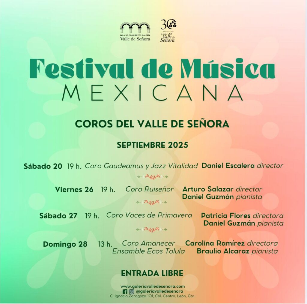 FESTIVAL Música Mexicana 20-28 de septiembre de 2025 Entrada Libre